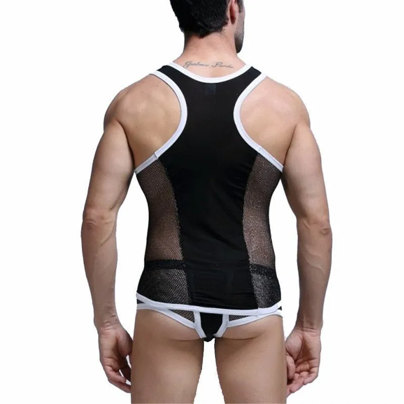 Racing Stripe Mesh Tanktop   Boxer Briefs