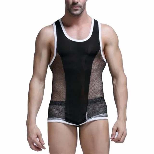 Racing Stripe Mesh Tanktop   Boxer Briefs