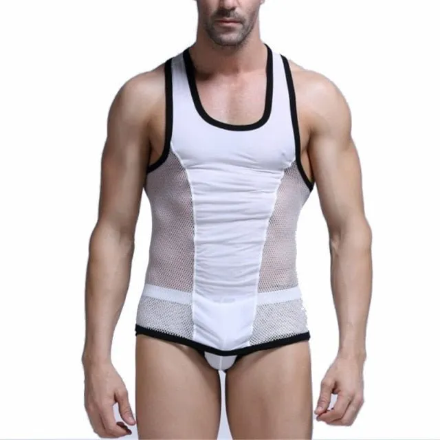 Racing Stripe Mesh Tanktop   Boxer Briefs