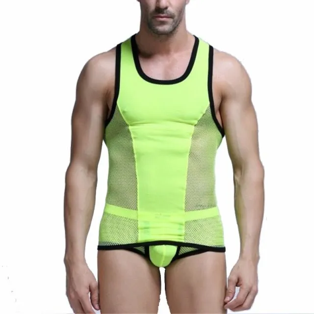 Racing Stripe Mesh Tanktop   Boxer Briefs