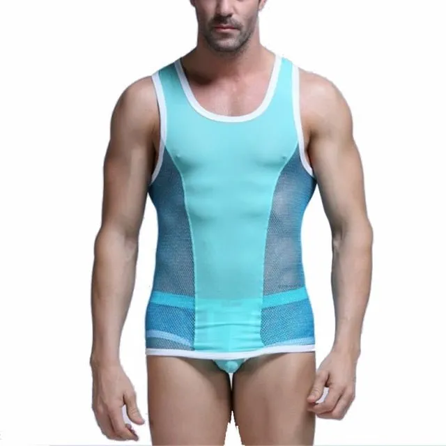 Racing Stripe Mesh Tanktop   Boxer Briefs