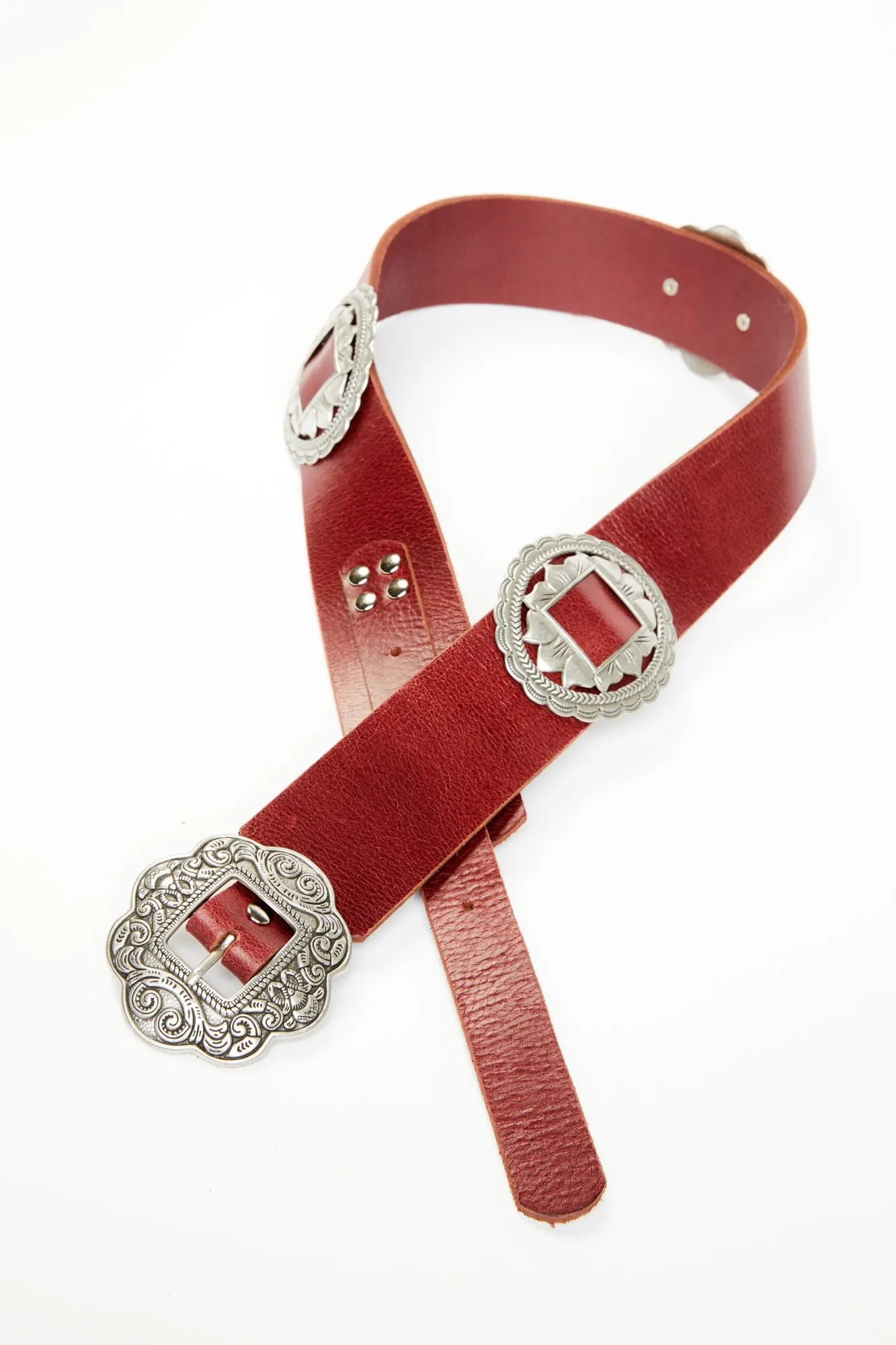 Red Wheels Concho Belt