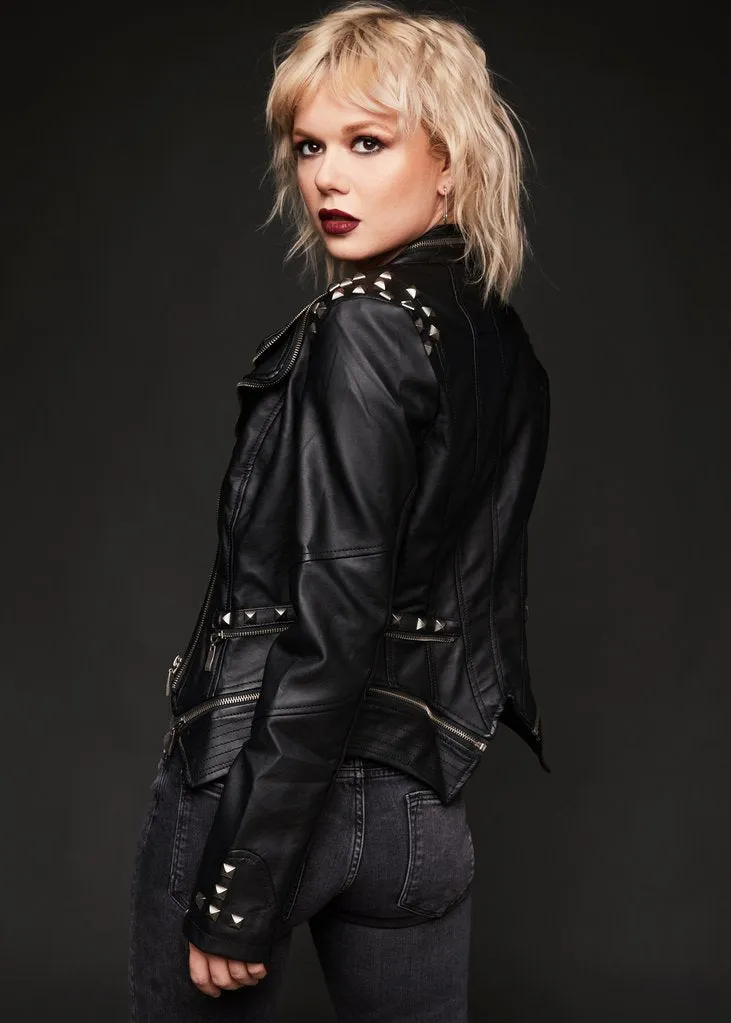 Rockstar Black Studded Moto Biker Jacket