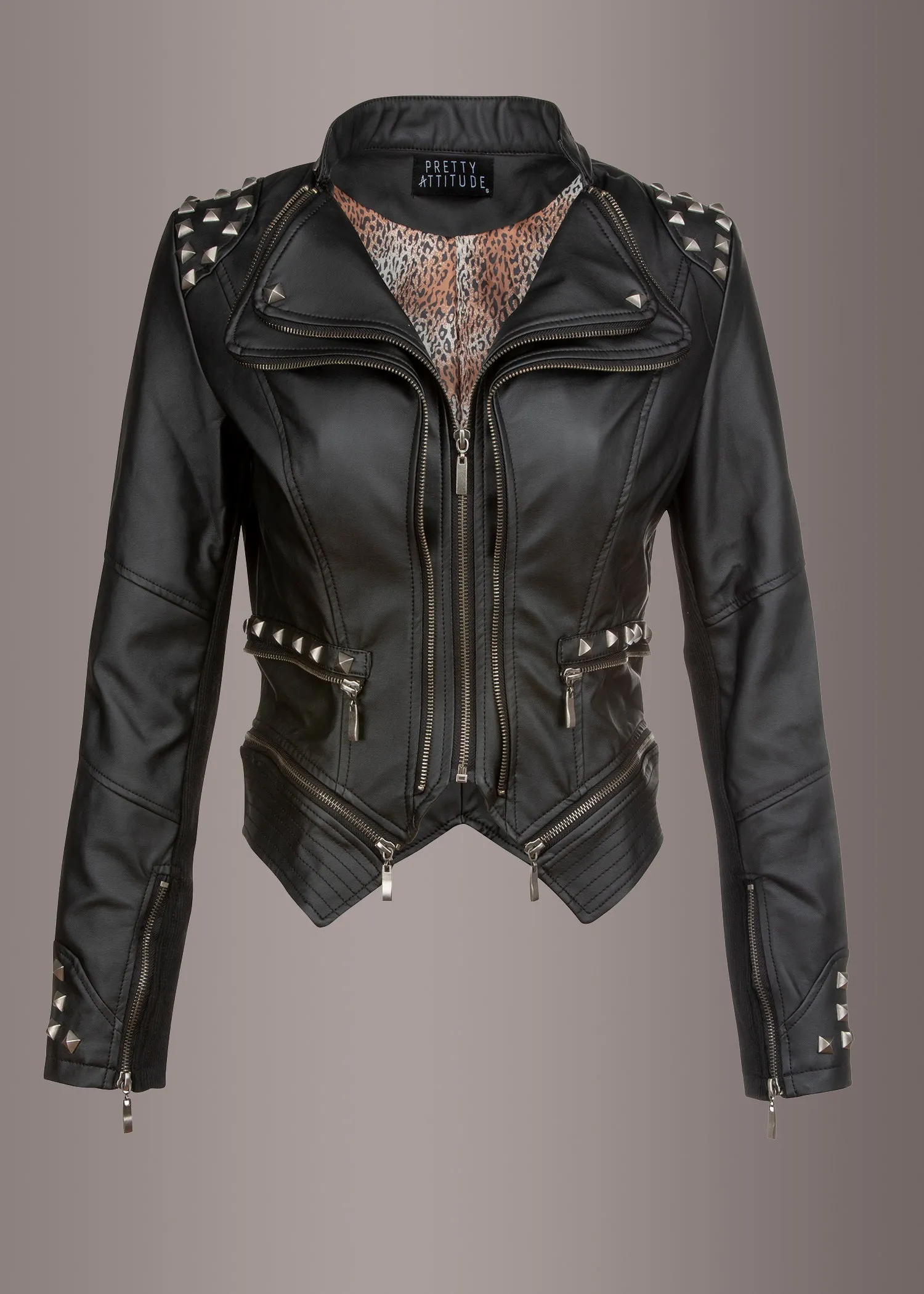 Rockstar Black Studded Moto Biker Jacket