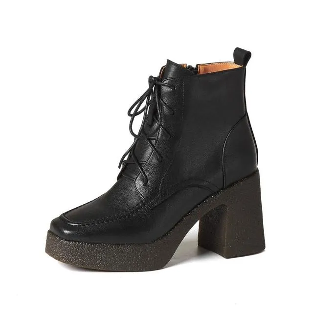 Sabeena Women's Platform Leather Booties