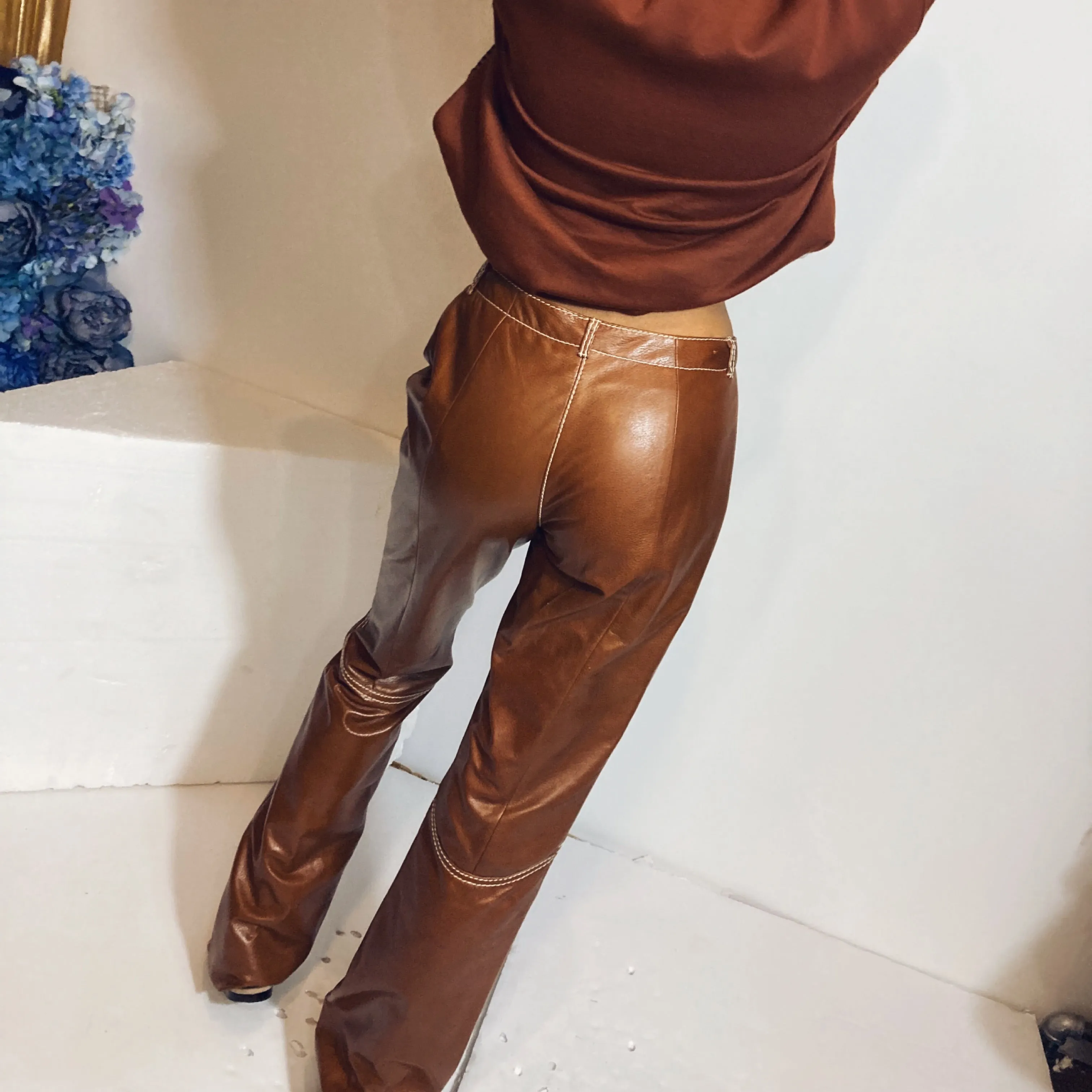 Santacroce Firenze Leather Trousers Size 44