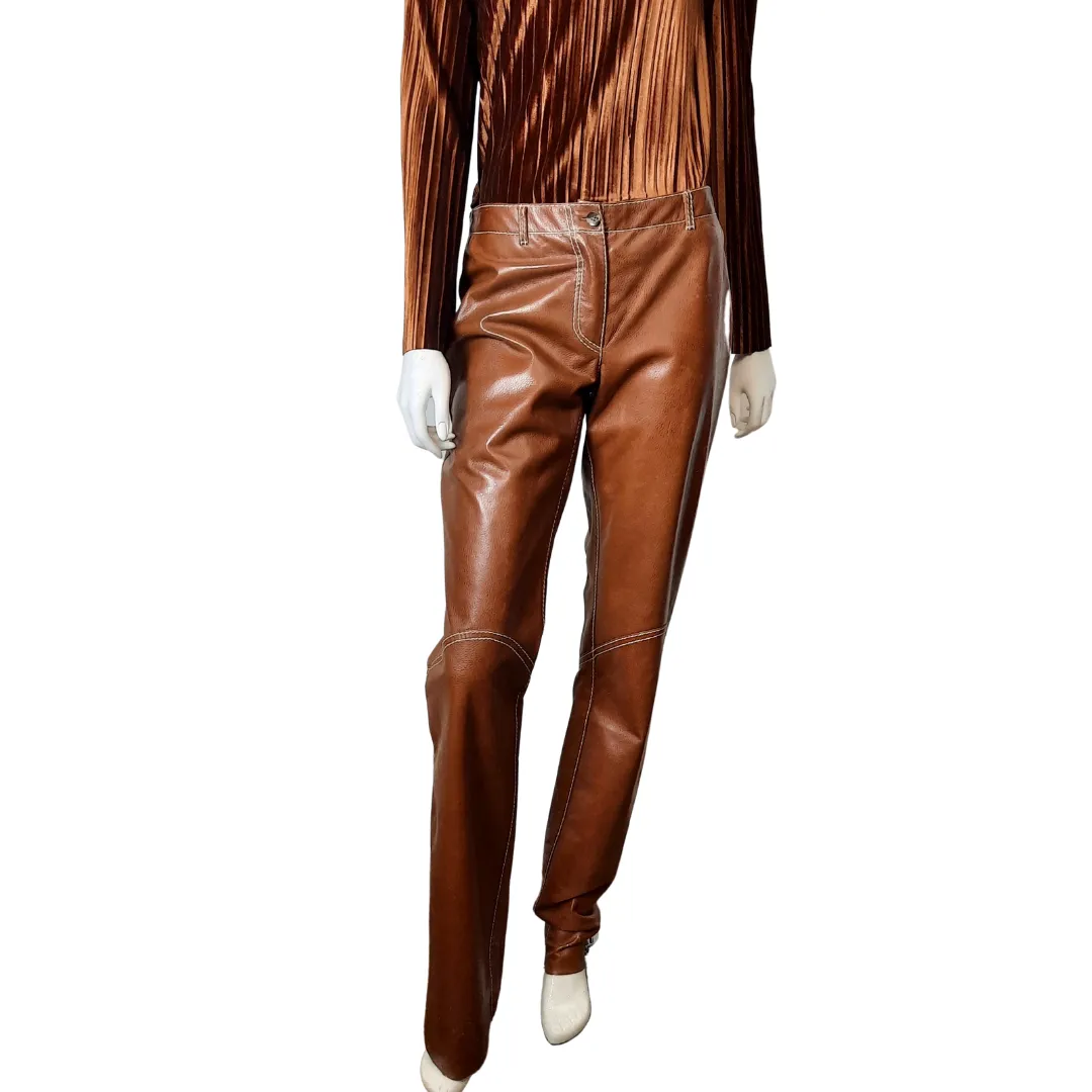 Santacroce Firenze Leather Trousers Size 44