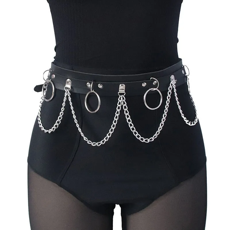 Sexy Women Gothic Hiphop Belt With Chain