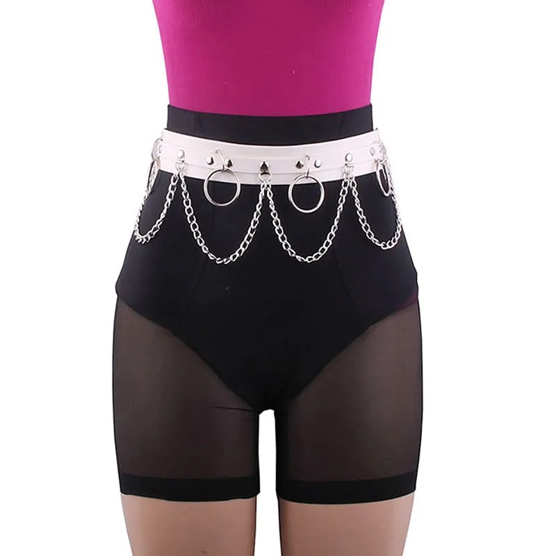 Sexy Women Gothic Hiphop Belt With Chain