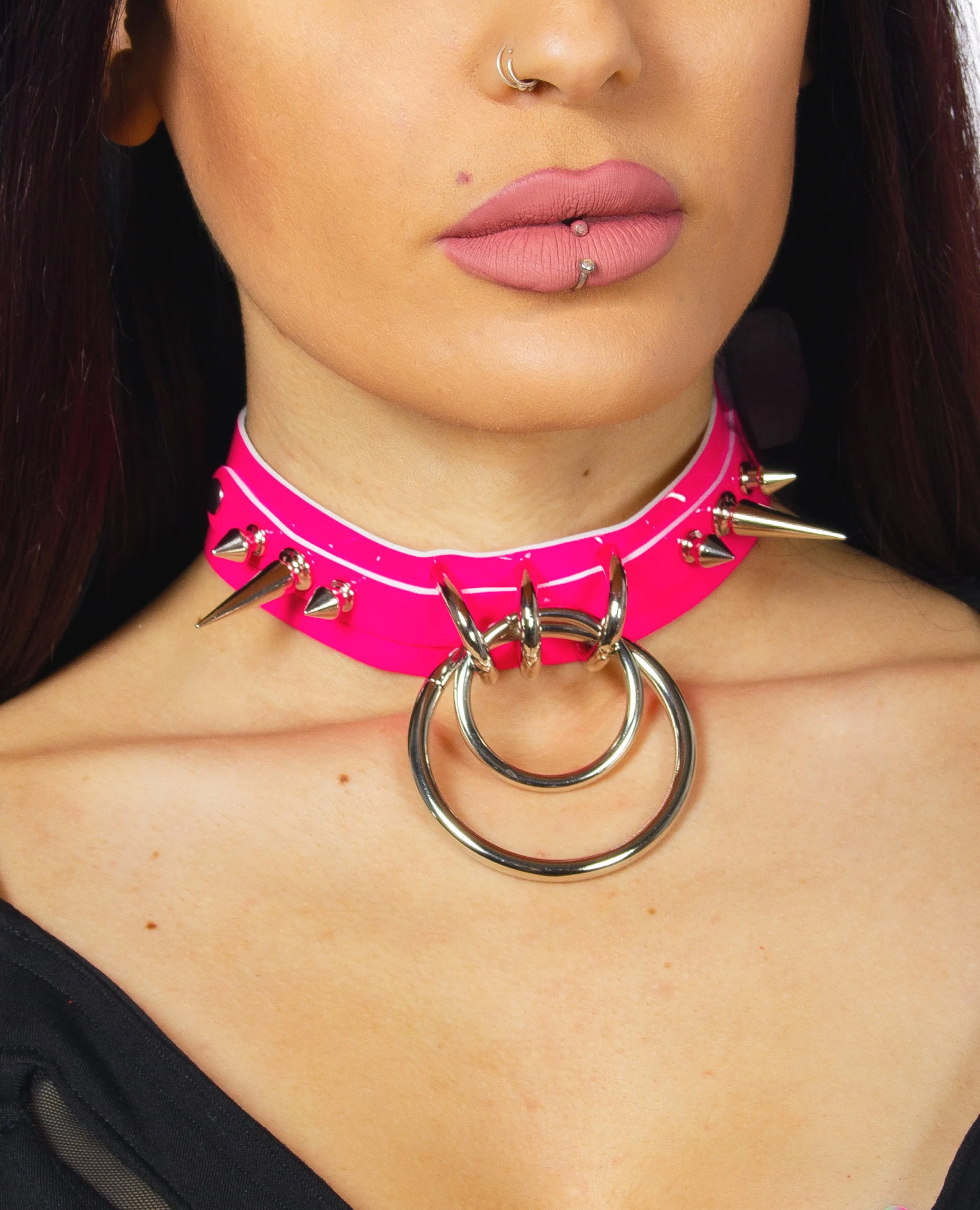 SPIKED DOUBLE RING COLLAR