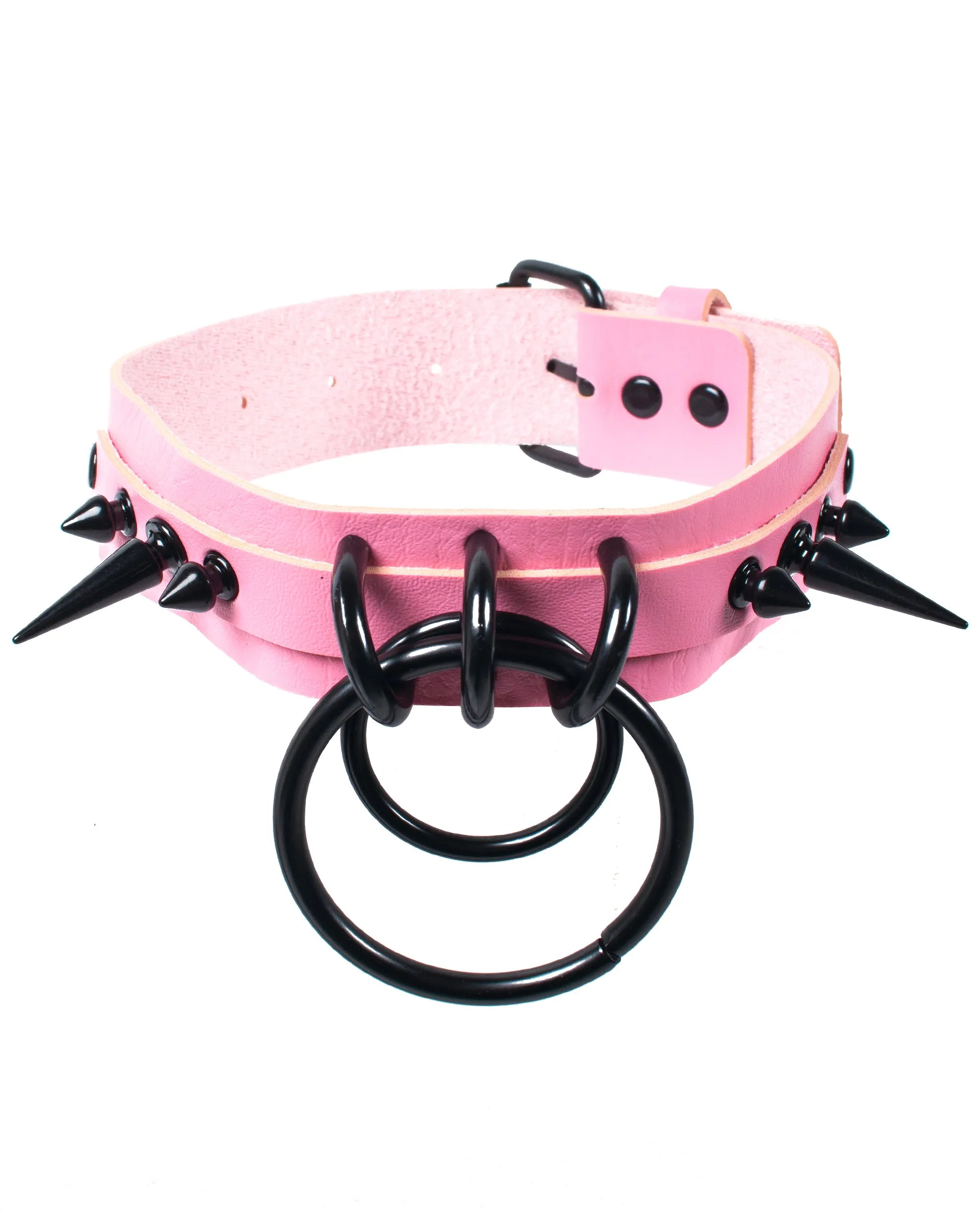 SPIKED DOUBLE RING COLLAR