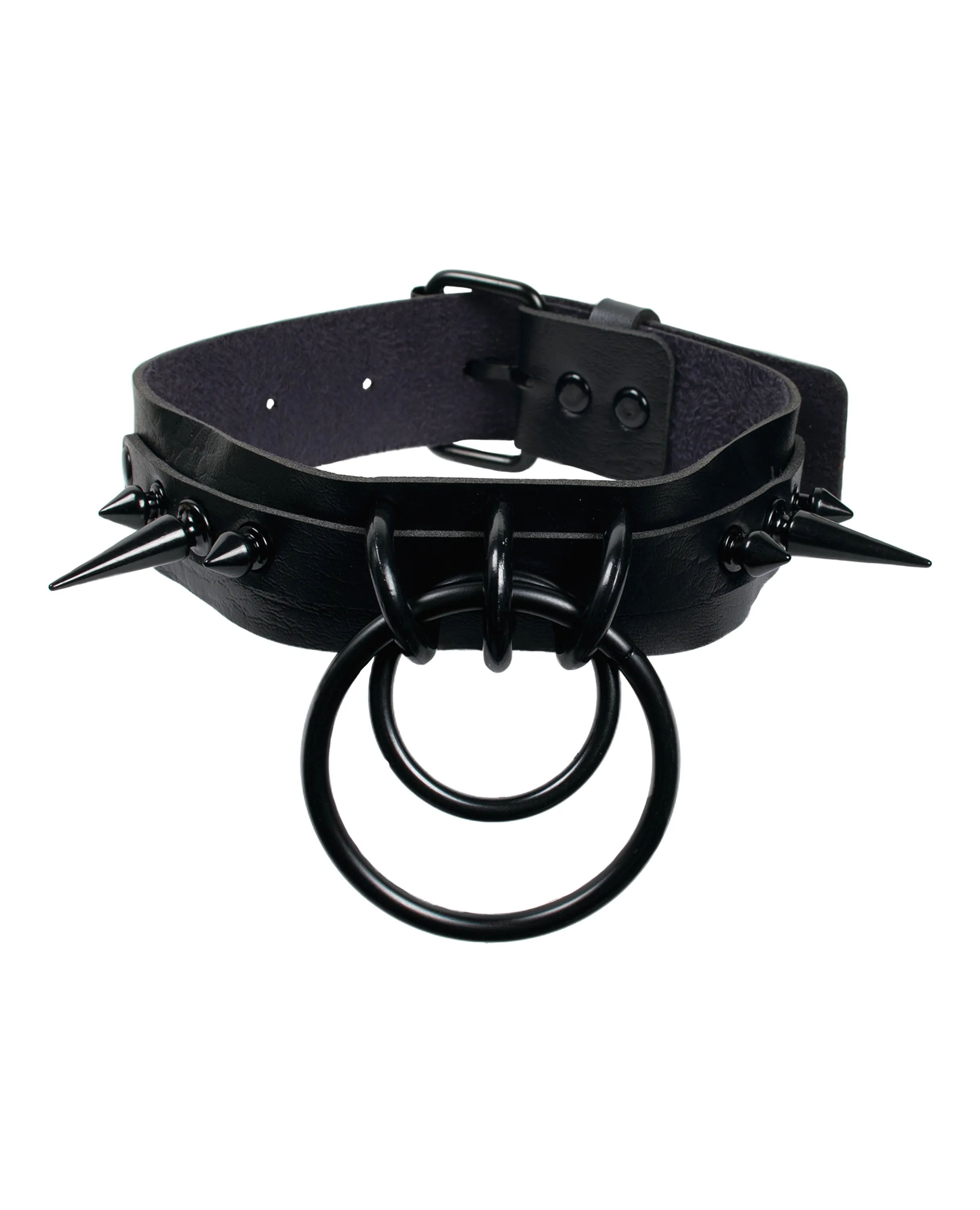 SPIKED DOUBLE RING COLLAR