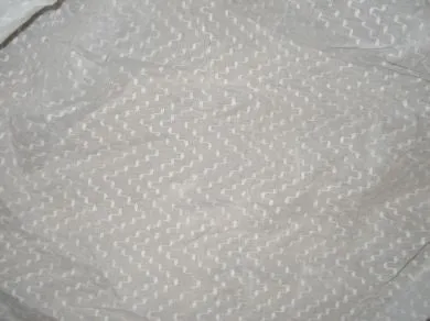 White cotton organdy fabric leno dobby curvy zigzag design 44&quot; wide