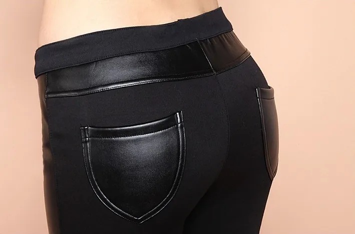 Women's Autumn/Winter Warm Faux Leather Pants